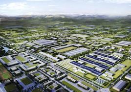 Recreación de la gigafactoría proyectada en Navalmoral