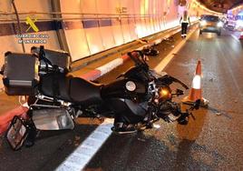 Imagen de la moto siniestrada