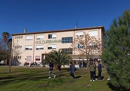 Zona de recreo en el IES Zurbarán durante la pandemia