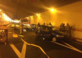 Imagen del anterior simulacro realizado en el túnel