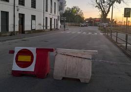 Calle cortada por obras