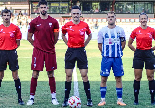 El equipo arbitral el domingo en Talavera de la Reina