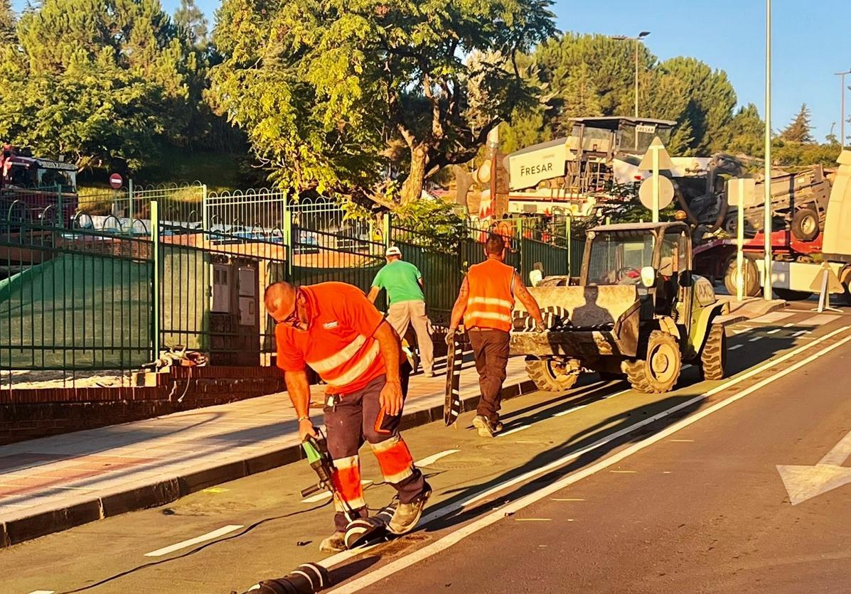 Primeros trabajos en la avenida del Magisterio
