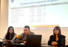 María Nela Vizcaino, Josema Encinas y Raquel Medina, concejales del grupo socialista