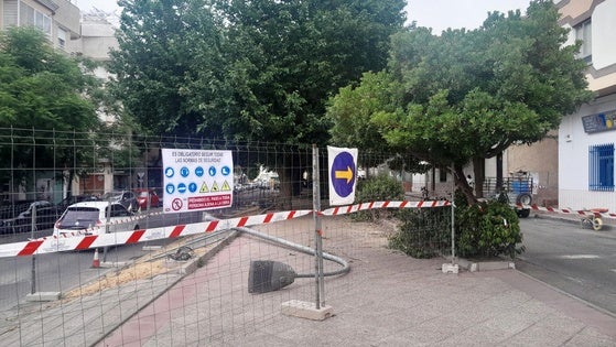 La zona a peatonalizar en Las Angustias tendrá más árboles cuando termine la obra que ahora