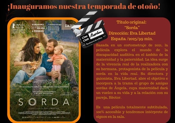 El martes se proyectará 'Sorda' en Cine Navalmoral