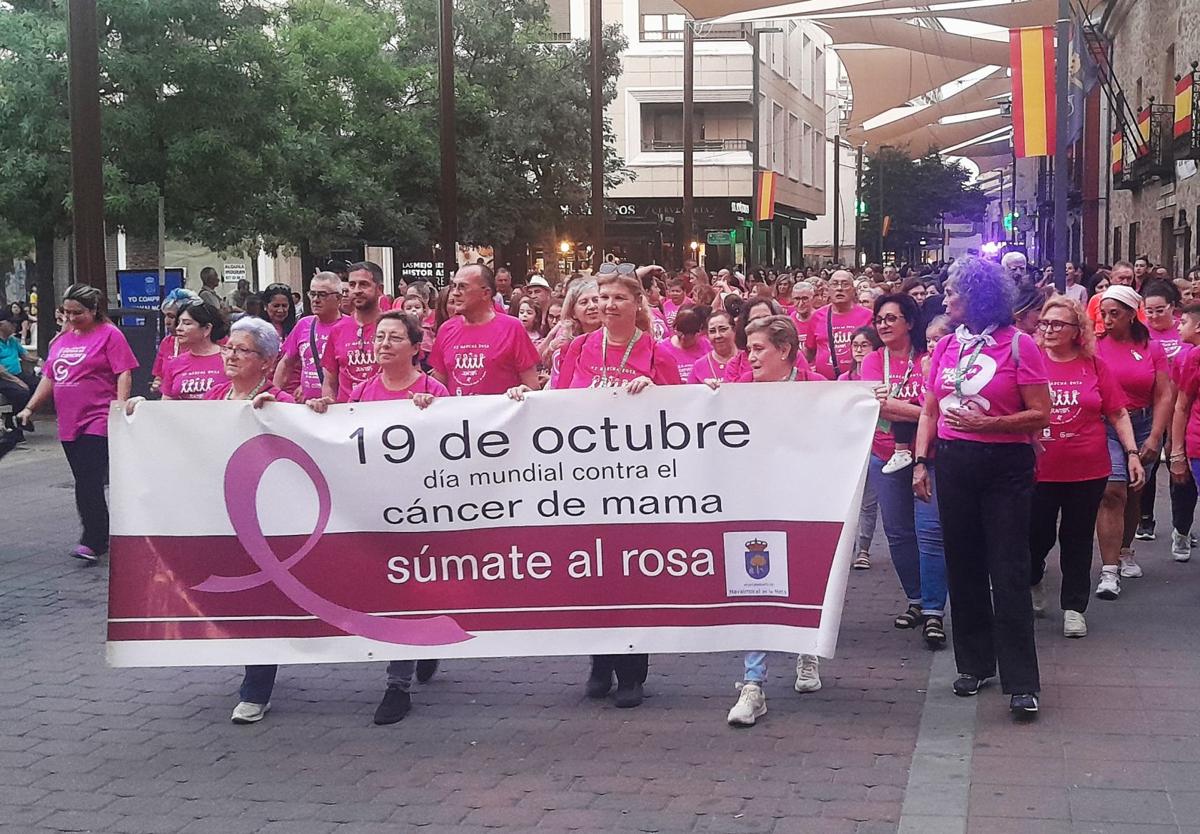Cabecera de la manifestación en la zona peatonal