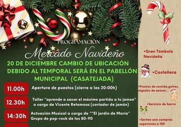 El Mercado Navideño de Casatejada se traslada al pabellón municipal