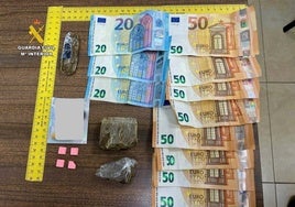 Dinero y material intervenido