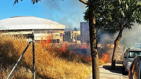 La rápida intervención de los bomberos evita que un incendio de pastos en la Ronda Sur se extienda a los cerros