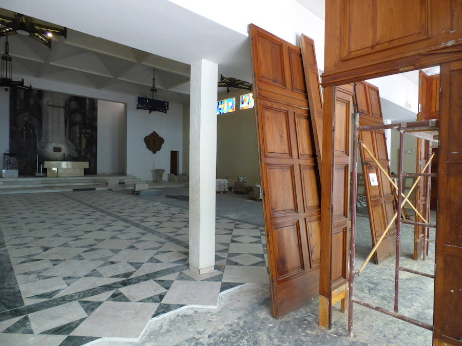 Las obras en marcha en la iglesia de Las Angustias se prolongarán unas tres semanas