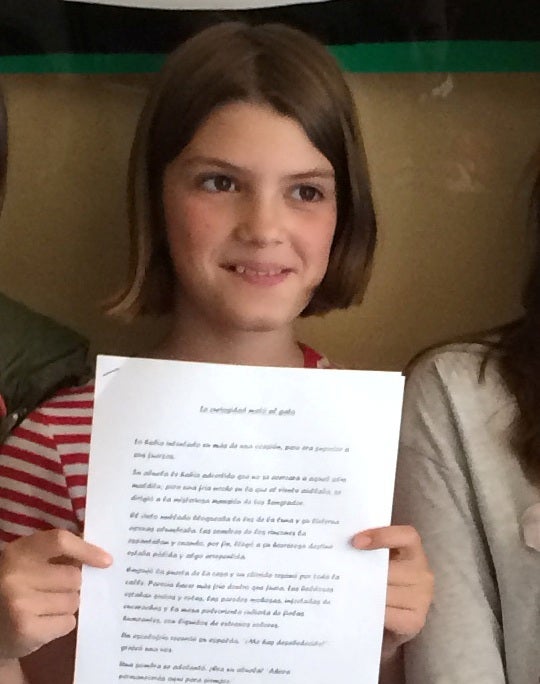 Alma Gilbert, alumna del colegio Almanzor, gana un certamen literario de ámbito regional