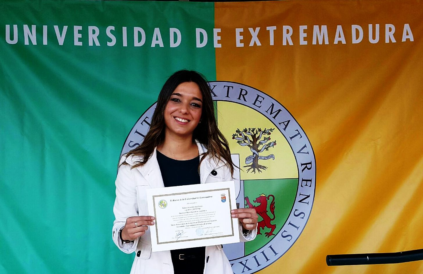 Leticia Sánchez Cerezo, Premio al Mejor Expediente Académico de la UEX en Ciencias de la Salud