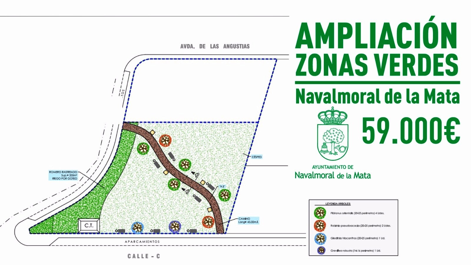 Un plan específico creará tres nuevas zonas verdes, con un coste de 59.000 euros