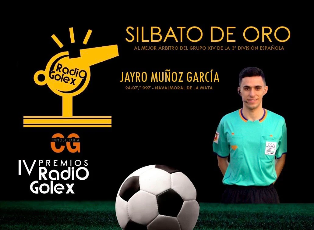 Doble premio para Jayro Muñoz como mejor árbitro extremeño de la temporada en Tercera División