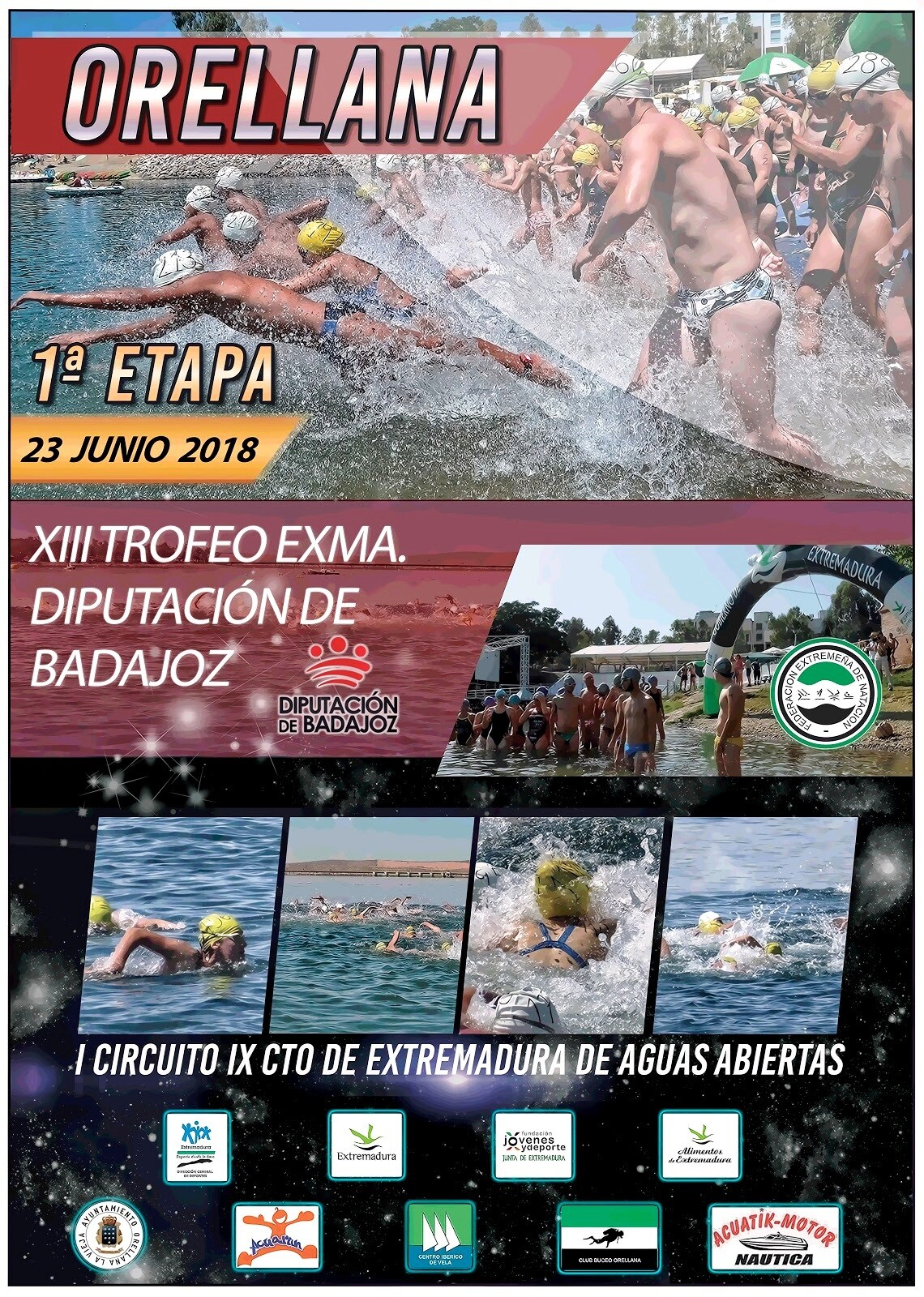 Amplia presencia de nadadores locales en el inicio del Campeonato de Extremadura de Aguas Abiertas