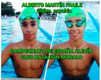 El joven nadador moralo Alberto Martín disputa el Campeonato de España alevín