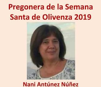 Imagen secundaria 1 - Arriba imagen del Patrón de Olivenza, Jesús de los Pasos. Abajo, detalle del cartel anunciador del Pregón de la Semana Santa de Olivenza 2019 y cartel de 'Los Coloraos'. 