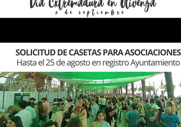 Asociaciones y colectivos pueden solicitar ya las casetas para el 8 de septiembre