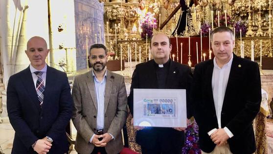 Nuestro Señor de los Pasos ilustra un cupón de la ONCE promocionando Olivenza
