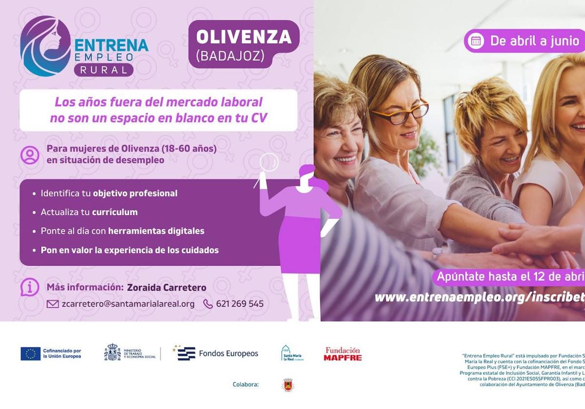 Las mujeres en paro de Olivenza se beneficiarán del programa 'Entrena Empleo Rural'
