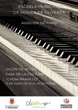 La Escuela Municipal de Música ofrece una audición de piano