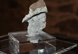 Fragmenteo del meteorito que fue exhibido en el Meegs.