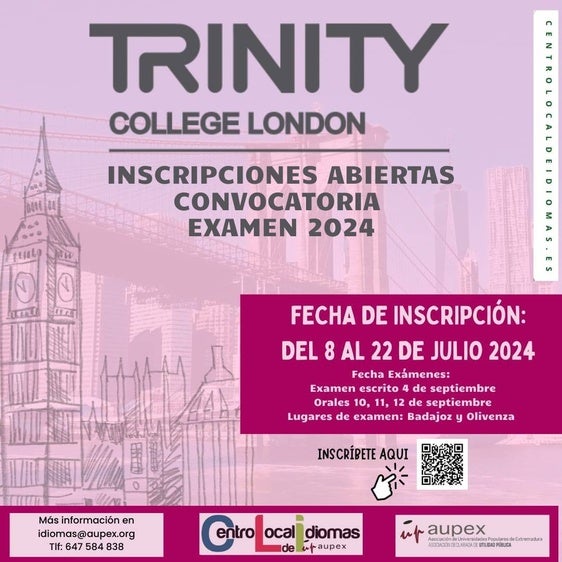 El Centro Local de Idiomas abre la inscripción de examen en el Trinity College London