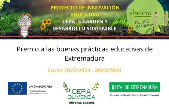 El Centro de Adultos de Olivenza recibe el premio 'Buenas Prácticas' por CEPA'S Garden