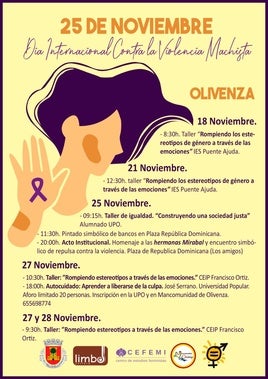 Diversos talleres, homenajes y el acto institucional centrarán el 25N