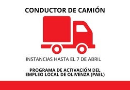 El PAEL realizará una bolsa de empleo para Conductor de Camión