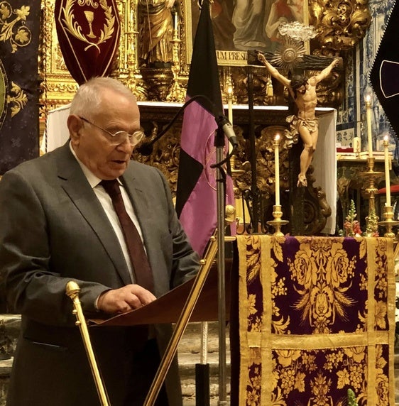 José M. Rodríguez, realizó un sentido recorrido por la historia de la Semana Santa oliventina en su pregón