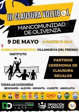 La III Liga de Voleibol Mancomunidad de Olivenza se clausura en Villanueva del Fresno