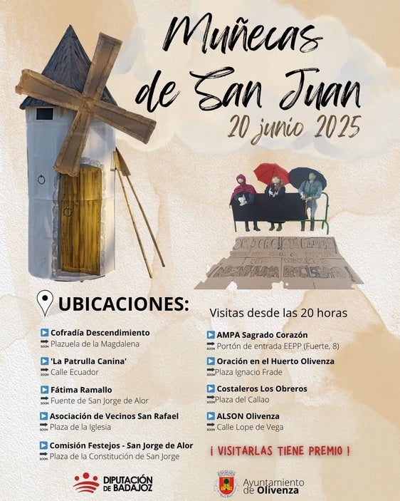 10 peleles confeccionados por asociaciones y vecinos participan en las Muñecas de San Juan