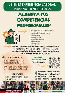 Ya se puede acceder a la acreditación profesional, para trabajadores, con el programa PEAC