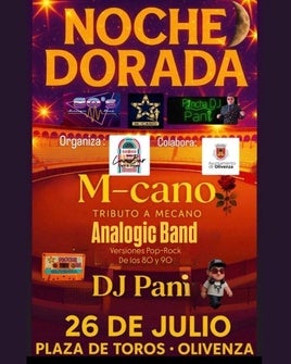 La 'Noche Dorada' llenará de nostalgia y espectáculo la Plaza de Toros de Olivenza