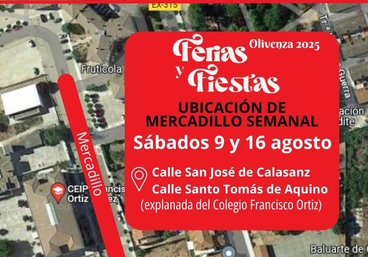 El mercadillo de Olivenza se traslada temporalmente por las Ferias y Fiestas 2025