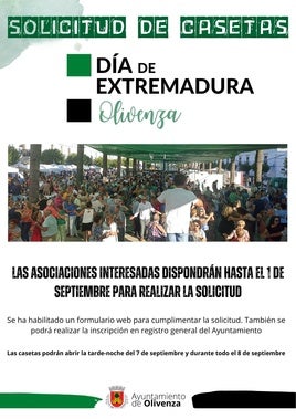 Abierto el plazo para solicitar casetas en el Día de Extremadura en Olivenza
