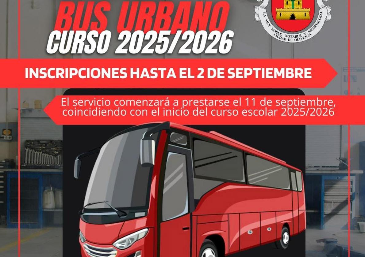 Ya se puede solicitar el servicio de transporte urbano escolar para el curso 2025/26