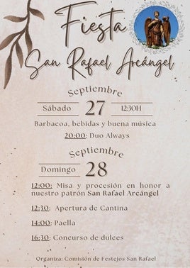 La pedanía de San Rafael celebrará una fiesta popular en honor a su titular