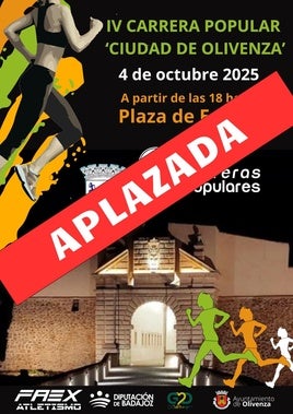 Aplazada la IV Carrera Popular 'Ciudad de Olivenza'