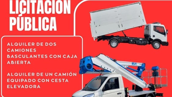 El Ayuntamiento licita el arrendamiento de tres camiones para Servicios Generales y Obras