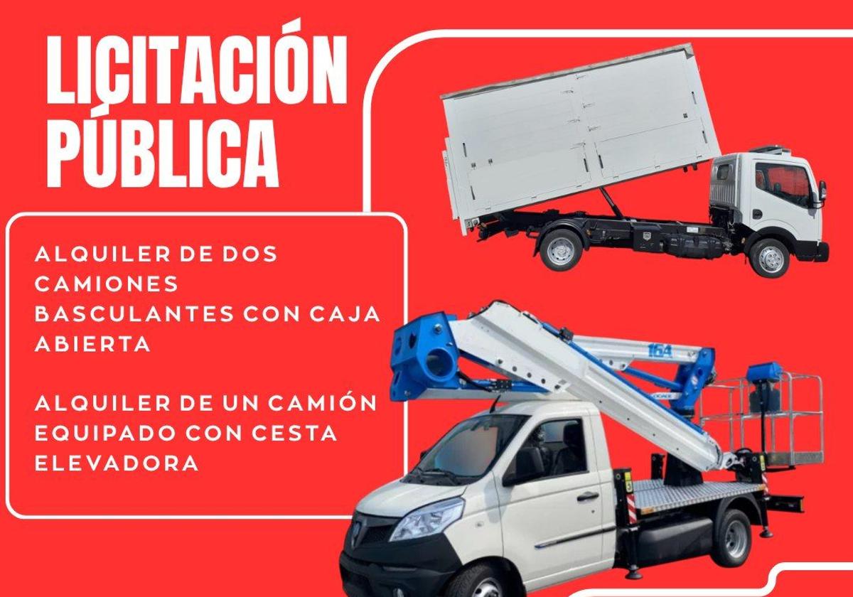 El Ayuntamiento licita el arrendamiento de tres camiones para Servicios Generales y Obras