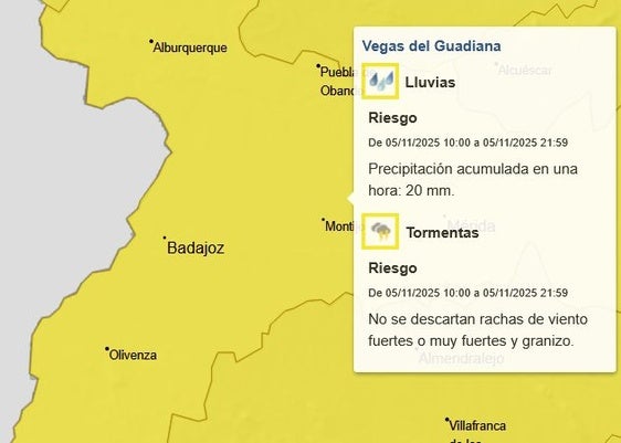 La ciudad estará en alerta amarilla por lluvias y tormentas con granizo que podrían tener rachas fuertes de viento
