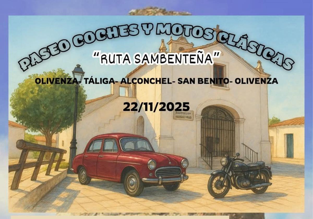 La 'Ruta Sambenteña' reunirá a coches y motos clásicas en un paseo por la Comarca de Olivenza