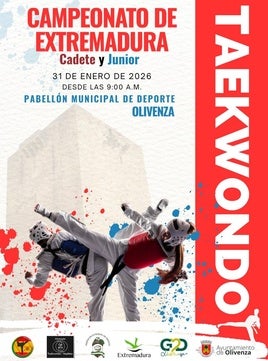 El Campeonato de Extremadura de Taekwondo Cadete y Junior reúne a las promesas regionales en Olivenza