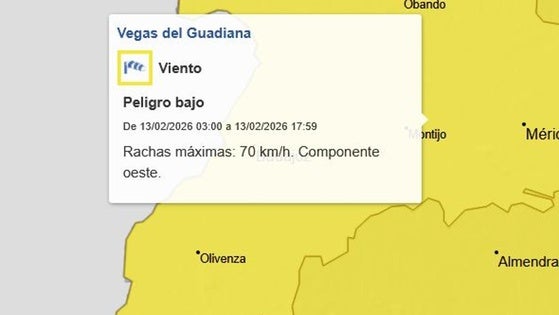 Activada la alerta amarilla por lluvia y vientos con rachas de hasta 70 kilómetros hora