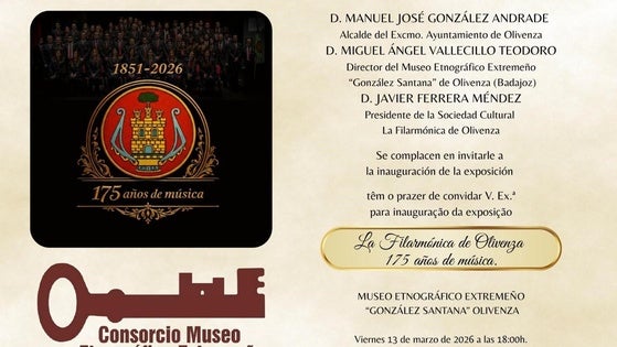 La Filarmónica de Olivenza celebra su 175 aniversario con una exposición conmemorativa