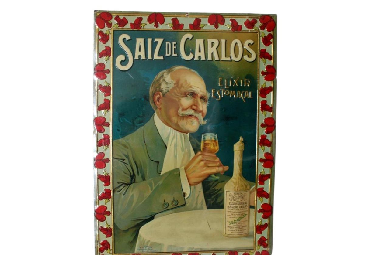 El cartel es una plancha de hojalata litografiada.