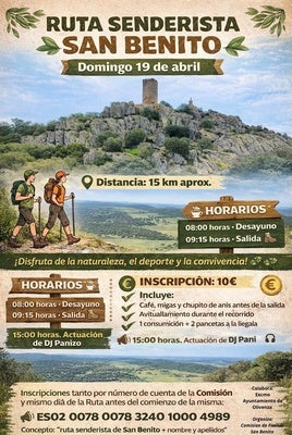 San Benito acoge una ruta senderista con actividades para toda la jornada